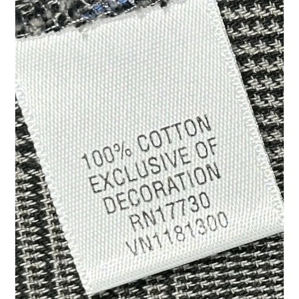 Converse One Star Mens XS Grey Blue Glen Plaid Cotton 2 Button‎ Blazer Jacket